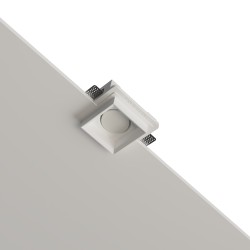 PORTAFARETTO DA INCASSO IN GESSO CERAMICO 17X 17 H5 COMPLETO DI PORTA LAMPADA GX53 CON ALETTE REGOLABILI