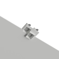 PORTAFARETTO DA INCASSO IN GESSO CERAMICO 28X22 H7 COMPLETO DI PORTA LAMPADA 2 GX53 ALETTE REGOLABILI