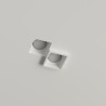 PORTAFARETTO DA INCASSO IN GESSO CERAMICO 28X22 H7 COMPLETO DI PORTA LAMPADA 2 GX53 ALETTE REGOLABILI