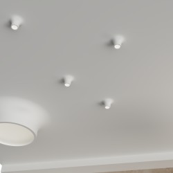 PORTAFARETTO DA INCASSO IN GESSO CERAMICO 30X30 H4,5 FORMA CILINDRICA RIVOLTA VERSO IL BASSO SPORGENZA 12,7CM