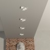 PORTAFARETTO DA INCASSO IN GESSO CERAMICO 33X30 H7 COMPLETO DI PORTA LAMPADA 3 XG53 CON ALETTE REGOLABILI