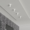 PORTAFARETTO DA INCASSO IN GESSO CERAMICO 39X39 H4,5 CON FORMA CILINDRICA VOLTA VERSO IL BASSO SPORGENZA 23CM
