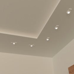 PORTAFARETTO DA INCASSO IN GESSO CERAMICO 46 X30 H5 COMPLETO DI PARTA LAMPADA  GX53 CON ALETTE REGOLABILI