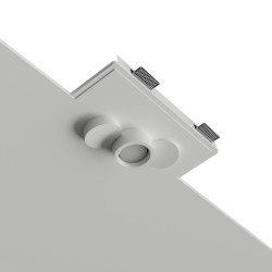 PORTAFARETTO DA INCASSO IN GESSO CERAMICO 46X30 H5 CM COMPLETO DI PORTA LAMPADA GX53 CON ALETTE REGOLABILI