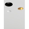 PORTAFARETTO DA INCASSO IN GESSO CERAMICO CON GHIERA A FILO ORO ER 1 GU10 DIAMETRO 12X12XH9CM COMPLETO DI PORTALMAPDE GU10
