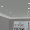 PORTAFARETTO DA INCASSO IN GESSO CERAMICO DIAMETRO 13 H 4,7 COMPLETO DI PORTA LAMPADA GX53 CON ALETTE REGOLABILI