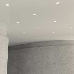 PORTAFARETTO DA INCASSO IN GESSO CERAMICO DIAMETRO13 H 4,5 COMPLETO DI PORTA LAMPADA GX53 ALETTE REGOLABILI