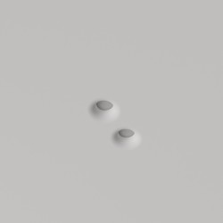 PORTAFARETTO DA INCASSO IN GESSO CERAMICO DOPPIO 13X24 H 13,5CM COMPLETO DI PORTA LAMPADA GU10 E MOLLA BIANCA