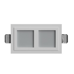 PORTAFARETTO DA INCASSO IN GESSO CERAMICO DOPPIO CON DIFFUSORE X 2 GU10 FORO 21X11 PROFONDITA' 11CM