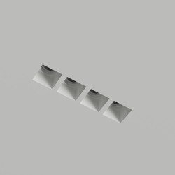 PORTAFARETTO DA INCASSO IN GESSO CERAMICO PER 4 MR11 MINI GU10 27X12CM COMPLETO DI PORTALAPADE E MOLLA FERMA FARETTO