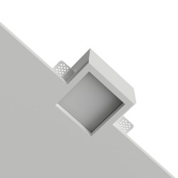 PORTAFARETTO DA INCASSO IN GESSO CERAMICO QUADRATO  PER 1 GX53 11,5X11,5XH8 BIANCO