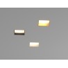 PORTAFARETTO DA INCASSO IN GESSO CERAMICO QUADRATO CON GHIERADI METALLO A FILO ORO PER 1 GX53 11,5X11,5XH8