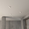 PORTAFARETTO DA INCASSO IN GESSO CERAMICO55 X 40 H5 COMPLETO DI PORTA LAMPADA 3 X GX53 CON ALETTE REGOLABILI