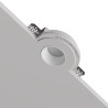 PORTAFARETTO DA INCASSO IN GESSO CERMAICO CON GHIERA A FILO BAINCA PER UNA GU10 DIAMETRO 12X12XH9 COMPLETA DI PORTALAMAPDE