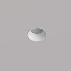 PORTAFARETTO DA INCASSO IN GESSO CERMAICO CON GHIERA A FILO BAINCA PER UNA GU10 DIAMETRO 12X12XH9 COMPLETA DI PORTALAMAPDE