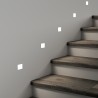 SEGNAPASSI DA INCASSO IN GESSO CERAMICO COMPLETO DI CHIP LED ESCLUSO TRASFORMATORE 12,5X12,5 PROFONDITA 3,5CM