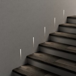 SEGNAPASSI DA INCASSO IN GESSO CERAMICO COMPLETO DI CHIP LED ESCLUSO TRASFORMATORE 12X31 PROFONDITA' 4,5CM