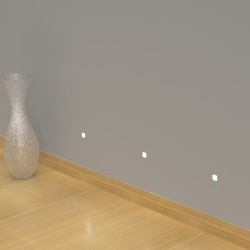SEGNAPASSI DA INCASSO IN GESSO CERAMICO CON CHIP LED BRIDGELUX 3W  13,7X11,5 P 4,5CM