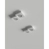 PLAFONE IN GESSO CERAMICO LINEA A DUE TRAPEZI 33X19 H6 COMPLETO DI PORTA LAMPADA 2 GX53