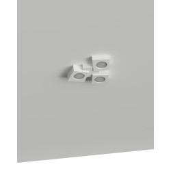 PLAFONE IN GESSO CERAMICO LINEA A TRE TRAPEZI 37X33 H6 COMPLETO DI PORTA LAMPADA 3 GX53