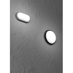 Palio ovale 15w - PLAFONE IN TERMOPLASTICA OVALE NERO 21,5X14,5 CM SPESSORE 6,5 CM IP65 15W 3*CCT