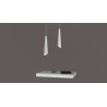 PENDENTE IN GESSO CERAMICO DALLA FORMA ASIMMETRICA 30X37 COMPLETO DI PORTA LAMPADA GU10, MOLLA BIANCA, FILO DA 1,5MT E COPPA IN
