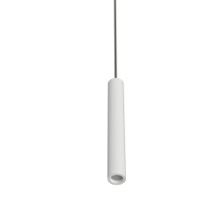 PENDENTE IN GESSO CERAMICO VERNICIABILE DALLA FORMA CILINDRICA 40CM COMPLETO DI PORTA LAMPADA GU10,MOLLA BIANCA,FILO DA 1,5MT