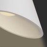 PENDENTE IN GESSO CERAMICO VERNICIABILE DALLA FORMA CONICA 27CM COMPLETO DI PORTA LAMPADA GU10,MOLLA BIANCA,FILO DA 1,5MT
