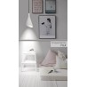 PENDENTE IN GESSO CERAMICO VERNICIABILE DALLA FORMA CONICA 27CM COMPLETO DI PORTA LAMPADA GU10,MOLLA BIANCA,FILO DA 1,5MT
