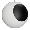 SOSPENSIONE A SFERA CON UNA PARTE DI METALLO NERO ATTACCO GX53 DIAMETRO 25CM CON CAVO BIANCO E COPPA BIANCA
