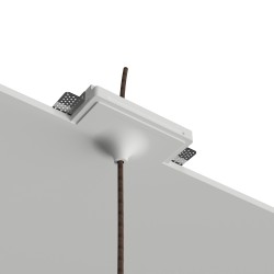 COPPETTA X PENDENTI  DA INCASSO IN GESSO CERAMICO CON FORMA AD IMBUTO REGGI CAVO 10X11 H7,5 COMPLETO DI BASE