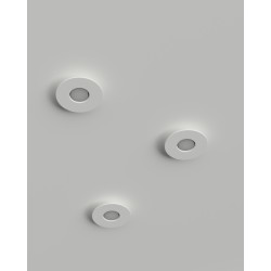 PLAFONE DA INCASSO IN GESSO CERAMICO FORMA A DISCO SOTTILE DIAMETRO19,9 H5,8 COMPLETO DI PORTA LAMPADA GX53