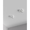 PLAFONE IN GESSO CERAMICO CON LINEA SQUADRATA 24X24 H9,5 COMPLETO DI PORTA LAMPADA 3 GX53
