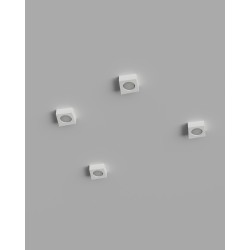 BLOCKING 1 PLAFONE IN GESSO CERAMICO CON LINEA TRAPEZOIDALE 13X12 H4,6 COMPLETO DI PORTA LAMPADA GX53