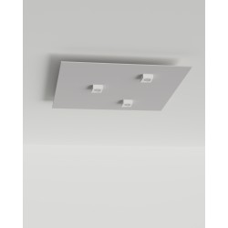 BLOCKING 1 PLAFONE IN GESSO CERAMICO CON LINEA TRAPEZOIDALE 13X12 H4,6 COMPLETO DI PORTA LAMPADA GX53