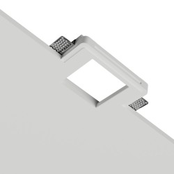BASE UNIVERSALE DA INCASSO IN GESSO CERAMICO X PUNTI LUCE E COPPETTE 18X14 H3,7 CON ALETTE REGOLABILI