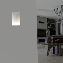 APPLIQUE DA INCASSO IN GESSO CERAMICO 37X23 PROFONDITA 7,5CM COMPLETO DI PORTA LAMPADA R7S