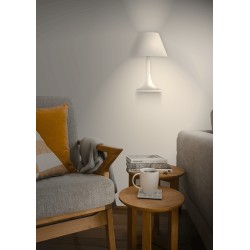 APPLIQUE DA INCASSO IN GESSO CERAMICO A FORMA DI LUME  28X41,5 COMPLETO DI PORTA LAMPADA G9