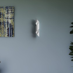 APPLIQUE IN GESSO CERAMICO COMPLETO DI PORTA LAMPADA R7S