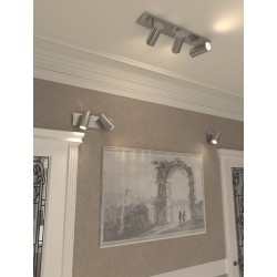 APPLIQUE SPOT IN METALLO ORIENTABILE BIANCO 48X15CM  X 3 GU10