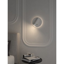 LAMPADA A PARETE CON SPOT ORIENTABILE  BIANCO 6W CCT 13CM