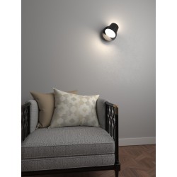 LAMPADA A PARETE ORIENTABILE 8W CCT NERO 13CM
