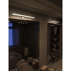 LAMPADA DA BAGNO IN POLICARBONATO CROMO SPAZZOLATO 8W 640LM 4000K IP44 50CM