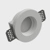 PORTAFARETTO DA INCASSO IN GESSO CERAMICO X 1 GU10 COMPLETO DI PORTALAMPADA E MOLLA FERMAFARETTO LACCATA BIANCA FORO 10CM TONDO