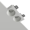 PORTAFARETTO DA INCASSO IN GESSO CERAMICO MOD 060 DOPPIO 24X13CM PROFONDITA 11,5CM COMPLETO DI PORTA LAMPADA 2X GU10 E MOLLA BI