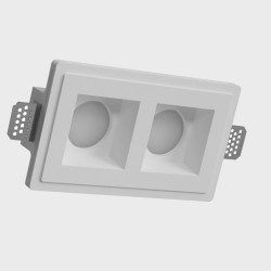 ORTAFARETTO DA INCASSO DOPPIO IN GESSO CERAMICO X 2 GU10 FORO 21X11,5 PROFONDITA' 11CM