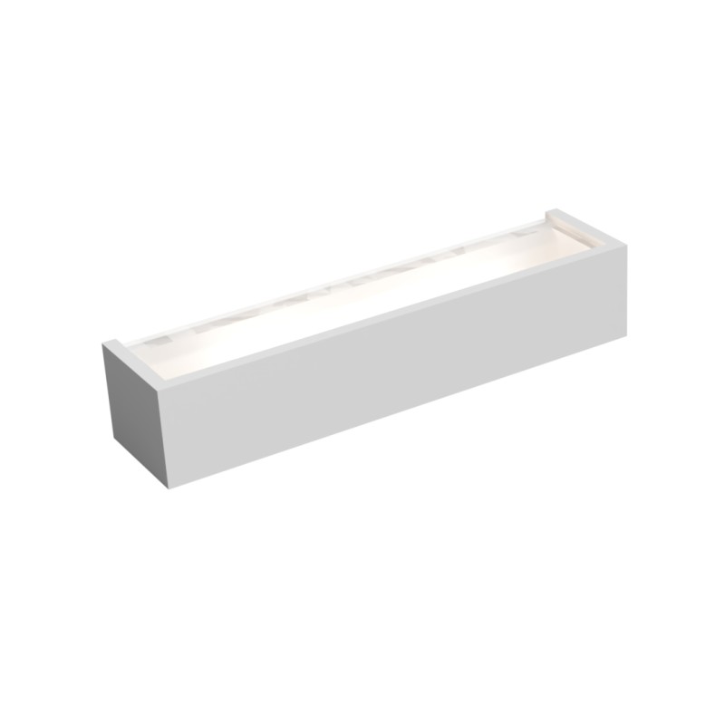 APPLIQUE A PARETE IN GESSO CERAMICO RETTANGOLARE X 2 E14 CON DIFFUSORE SOLO SOTTO