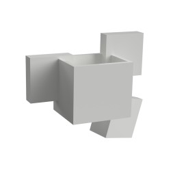 APPLIQUE IN GESSO CERAMICO CON CUBO CENTRALE 27X27CM PROFONDITA 11,5 CM COMPLETO DI PORTA LAMPADA G9