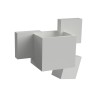 APPLIQUE IN GESSO CERAMICO CON CUBO CENTRALE 27X27CM PROFONDITA 11,5 CM COMPLETO DI PORTA LAMPADA G9