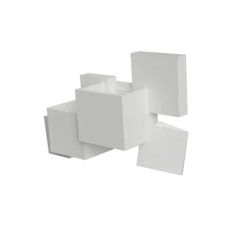 APPLIQUE IN GESSO CERAMICO CON DOPPIA EMISSIONE 44X27 CM PRONDITA'11,5 CM COMPLETO DI PORTA LAMPADA G9